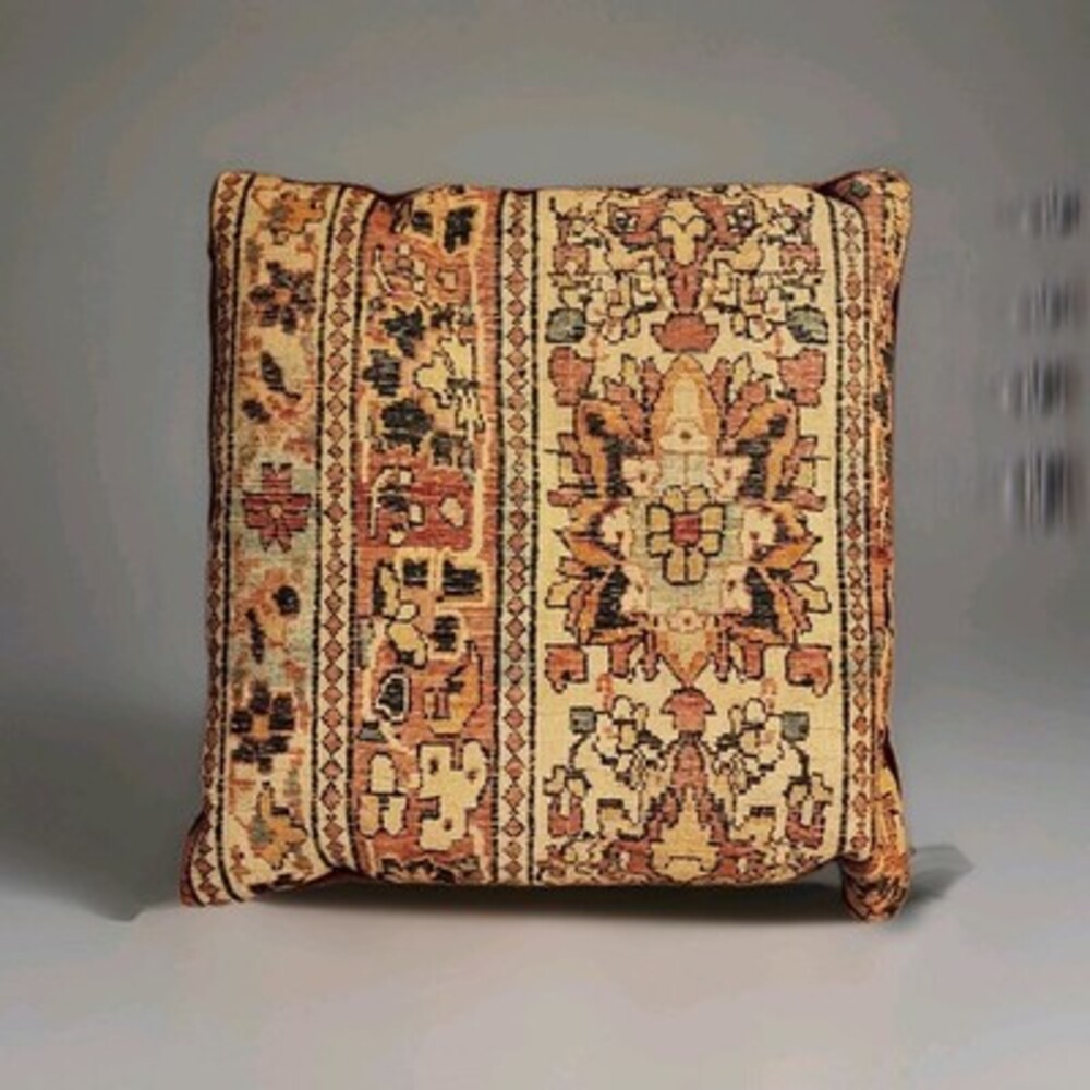 Handmade Antique/Vintg Turkish Kilim Rug Decor Pillow 17x17 Wool/Velvet Backing